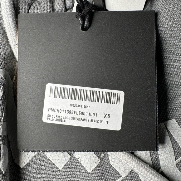 Palm Angels Curved Logo Sweatpants BRAND NEW - Picture 5 of 7